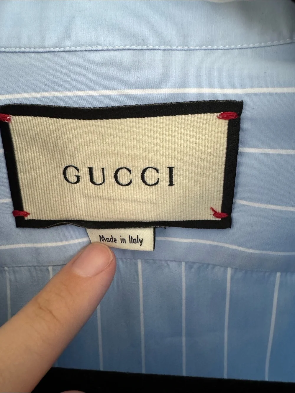 Gucci Blue Stripe Long Sleeve Collared Button Up Dress Shirt | Made in Italy